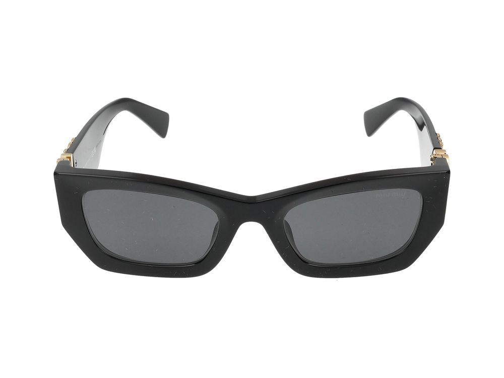 Miu Miu 0MU Rectangular Acetate Sunglasses — Black, view 4