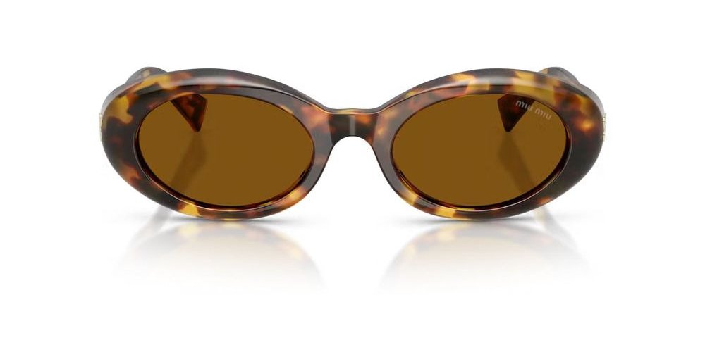 Miu Miu 0MU Tortoiseshell Acetate Sunglasses — Brown, view 4