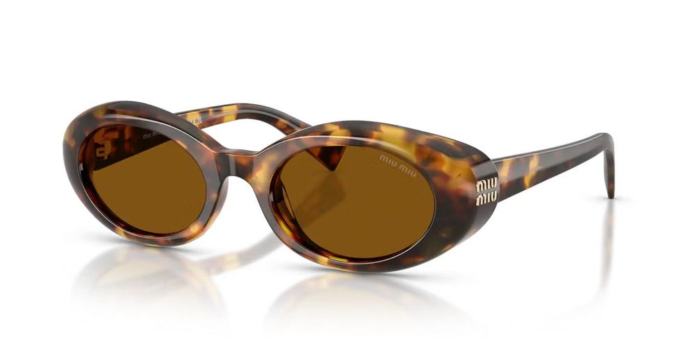 Miu Miu 0MU Tortoiseshell Acetate Sunglasses — Brown, view 5