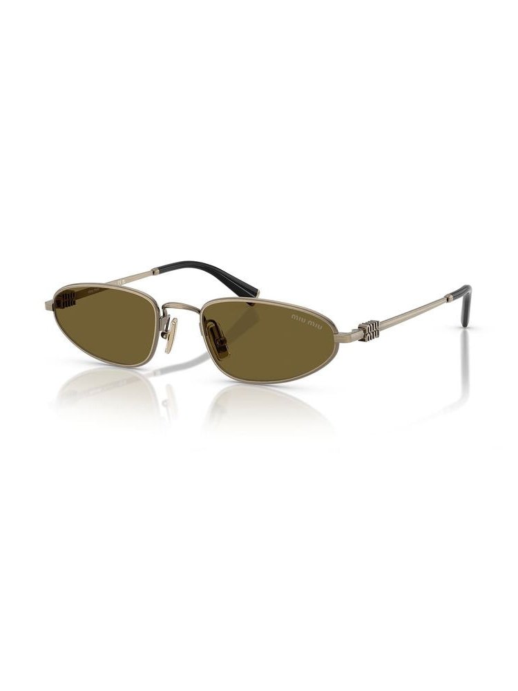 Miu Miu 0MU Metal Frame Sunglasses — Gold, view 2