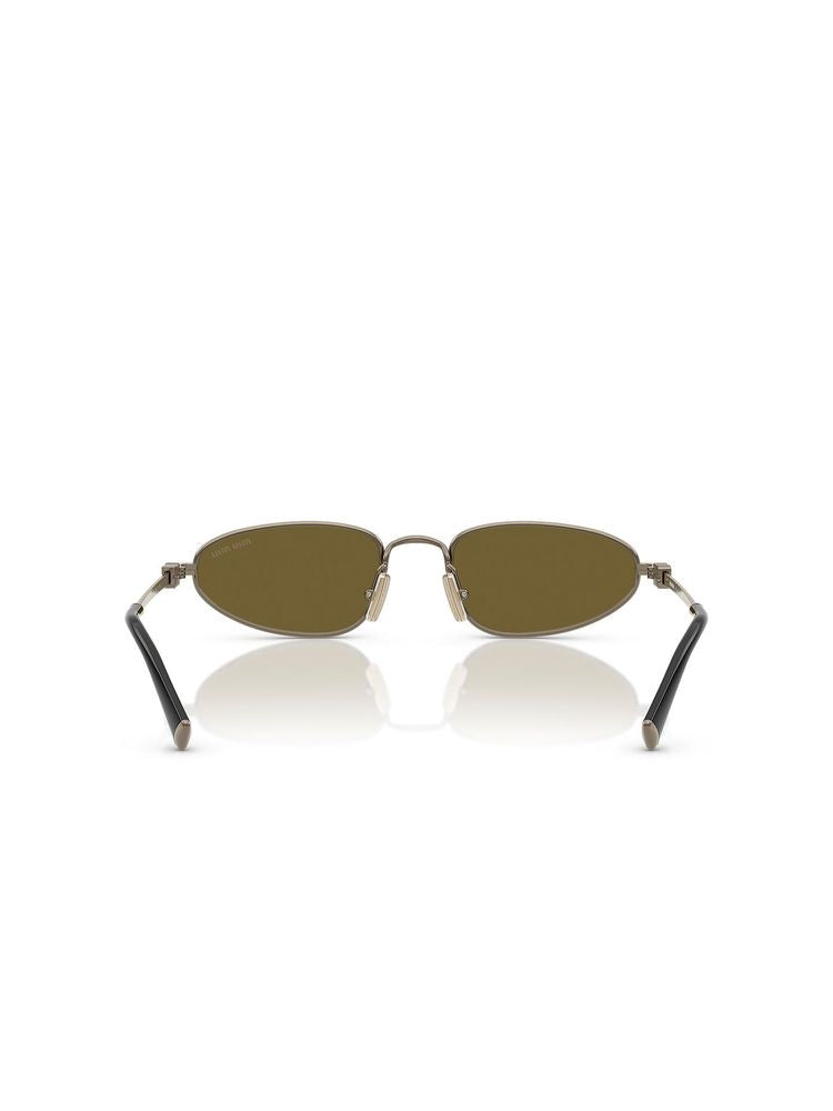 Miu Miu 0MU Metal Frame Sunglasses — Gold, view 5