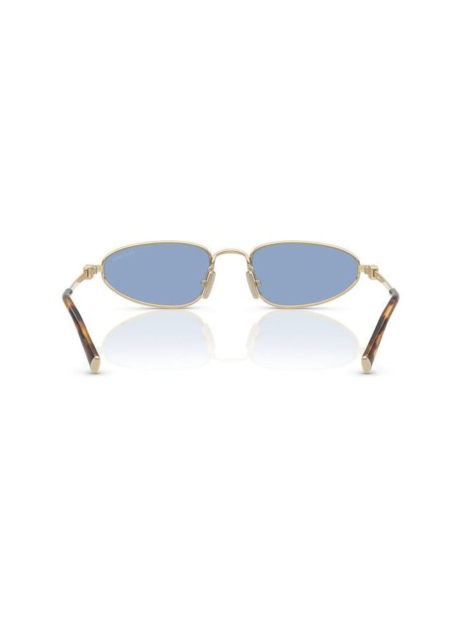 Miu Miu 0MU Metal Rectangle Sunglasses — Gold by Miu Miu