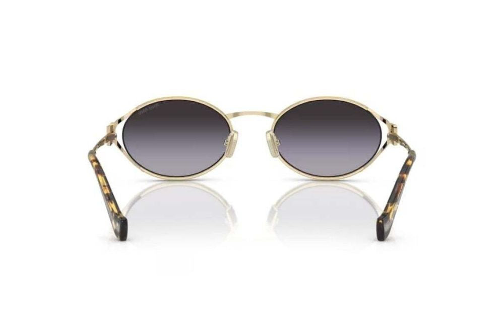 Miu Miu 0MU Oval Metal Frame Sunglasses — Gold by Miu Miu