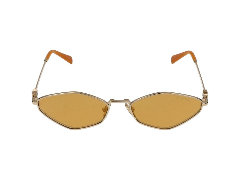 Miu Miu 0MU Metal Oval Sunglasses — Gold by Miu Miu