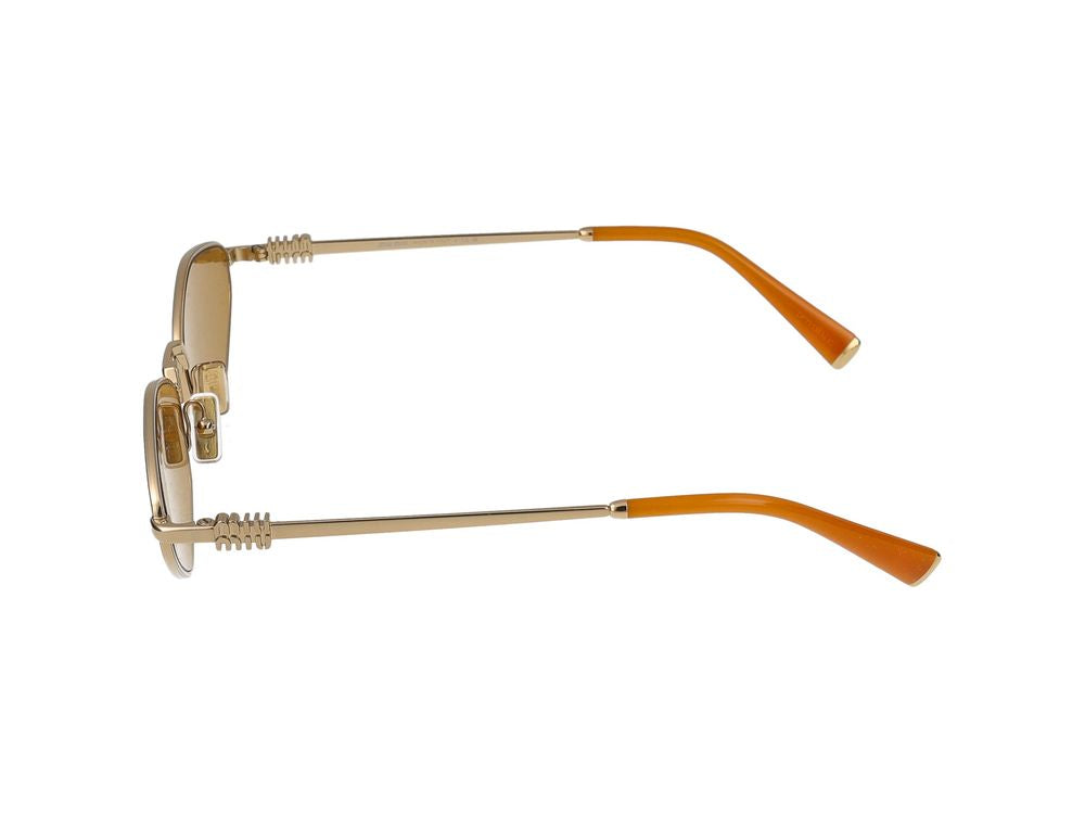 Miu Miu 0MU Metal Oval Sunglasses — Gold, view 3