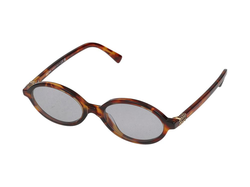 Miu Miu 0MU Oval Acetate Sunglasses — Tortoiseshell by Miu Miu