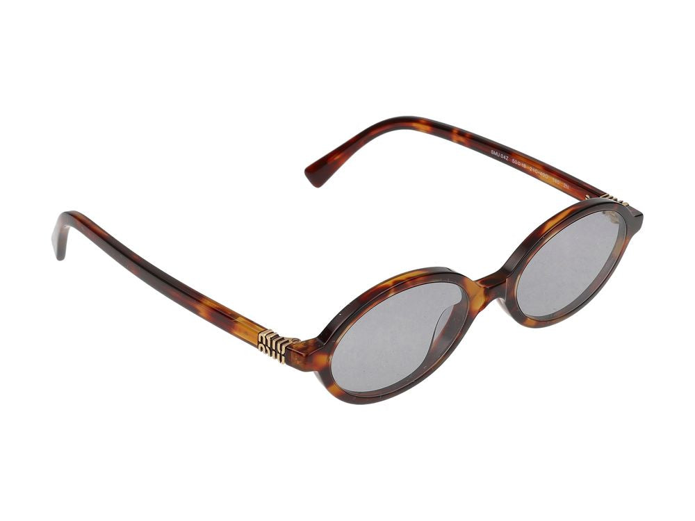 Miu Miu 0MU Oval Acetate Sunglasses — Tortoiseshell, view 3