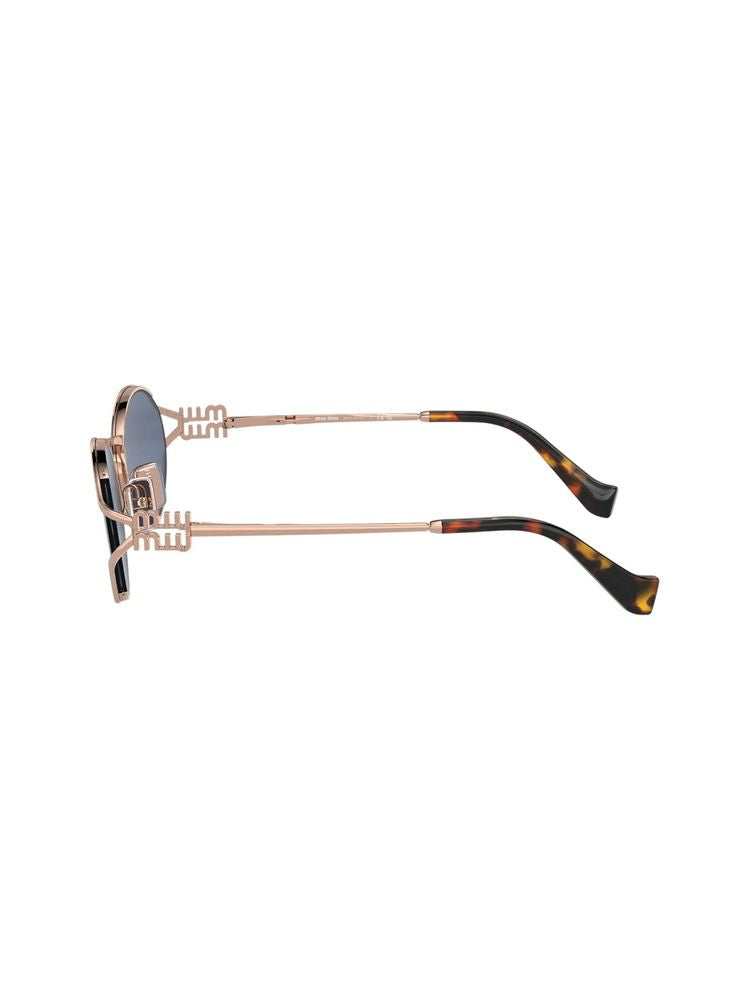 Miu Miu 52YS Logo Metal Sunglasses — Blue by Miu Miu