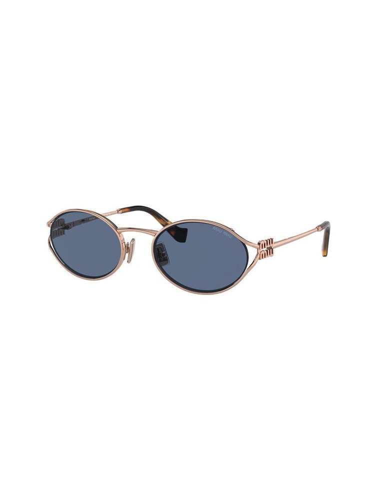 Miu Miu 52YS Logo Metal Sunglasses — Blue, view 5
