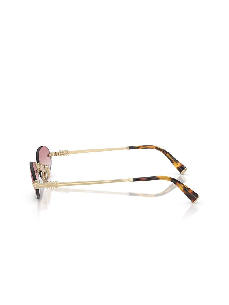 Miu Miu A54S Logo-Embellished Metal Sunglasses — Pink by Miu Miu