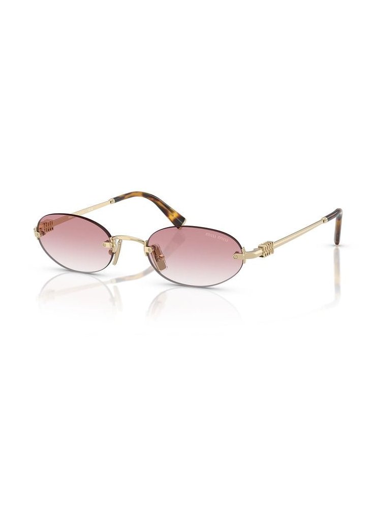 Miu Miu A54S Logo-Embellished Metal Sunglasses — Pink, view 2