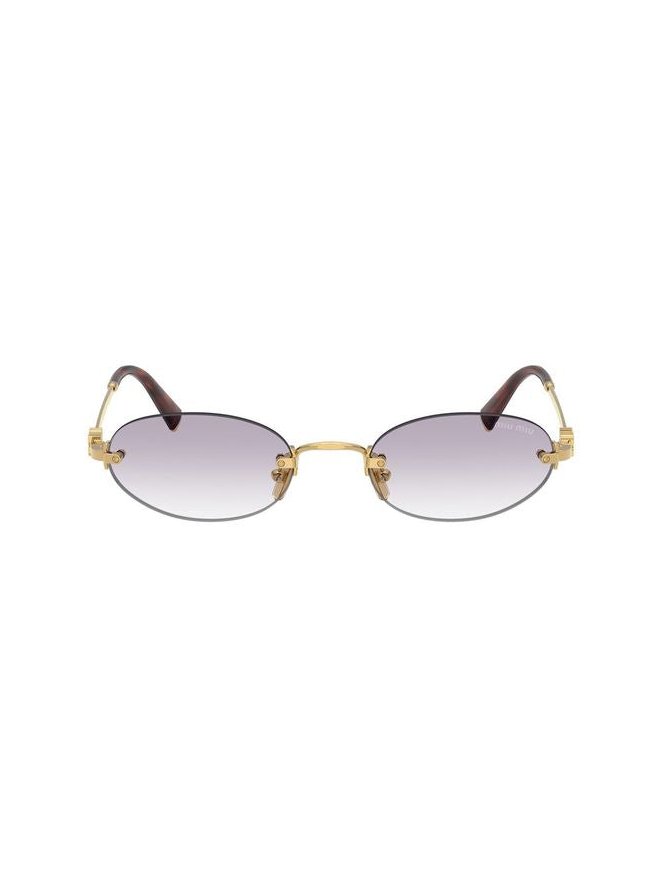 Miu Miu A54S Metal Oval with Gradient Lenses Sunglasses — Purple by Miu Miu