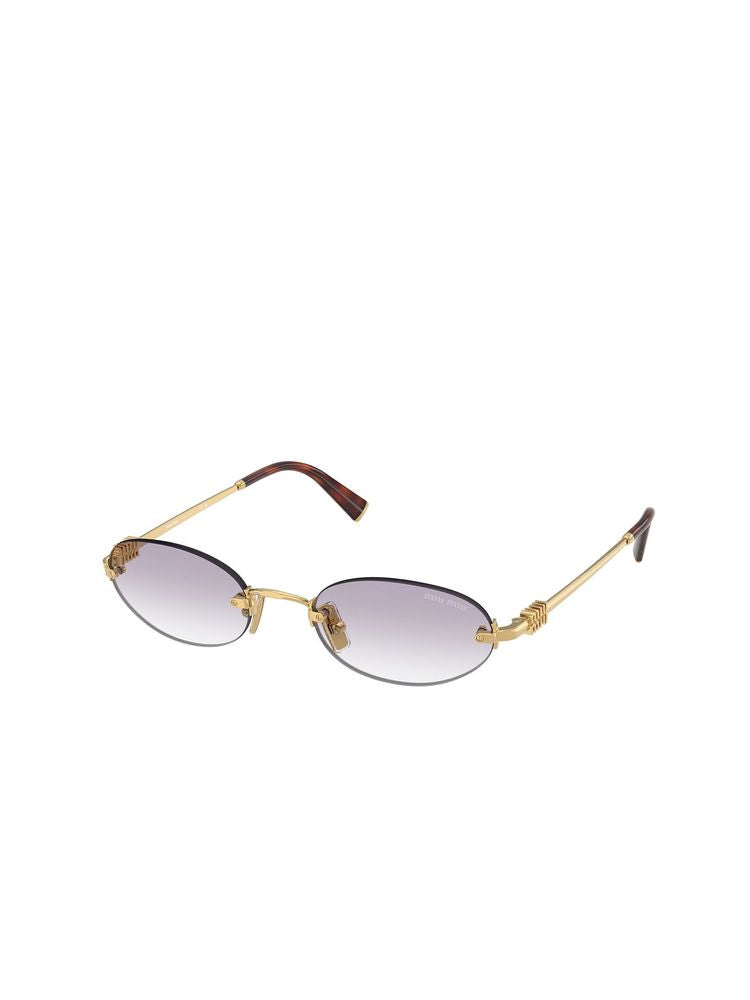 Miu Miu A54S Metal Oval with Gradient Lenses Sunglasses — Purple, view 4
