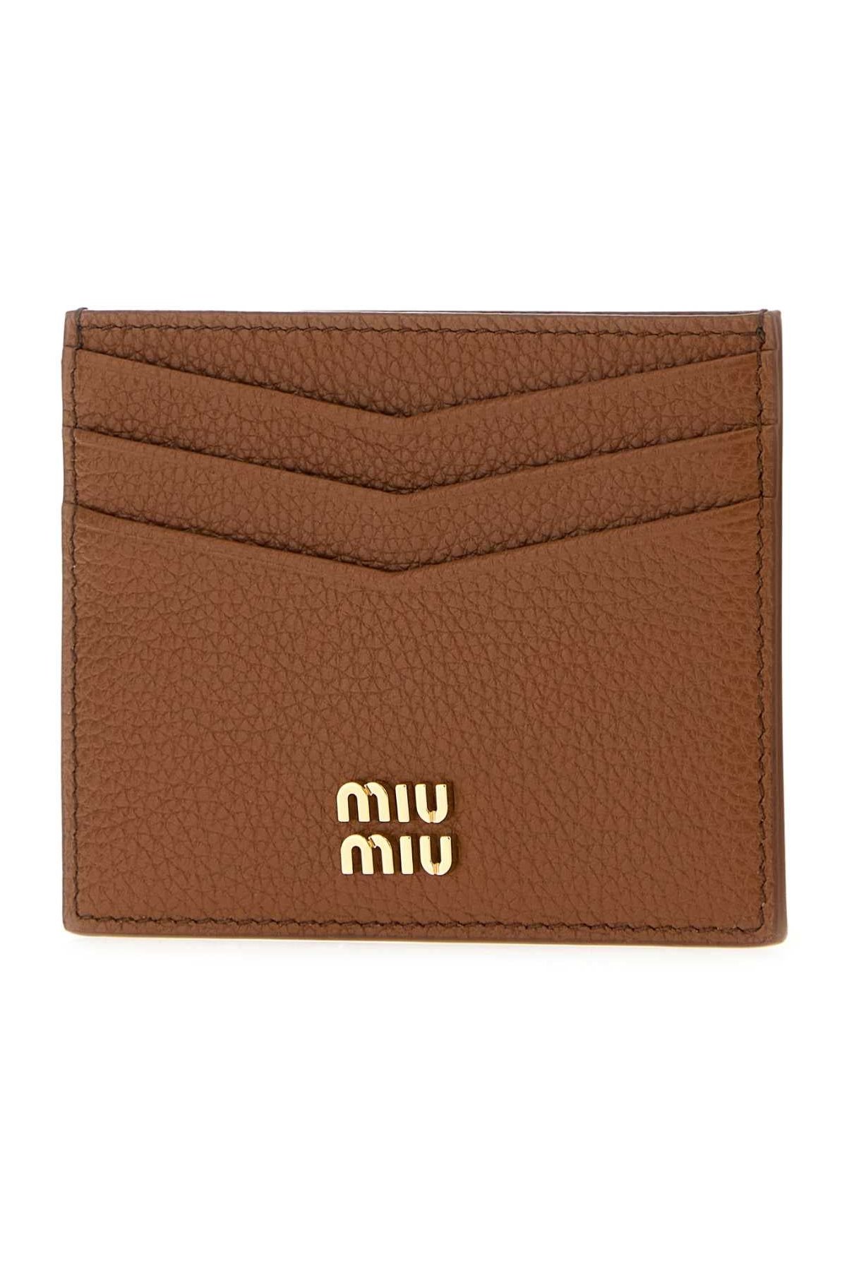 Miu Miu Calf Leather Card Case — Cognac, view 2