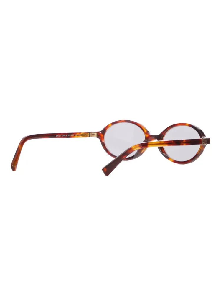 Miu Miu Eyewear 0MU04ZS50 Oval Tortoiseshell Sunglasses — Brown, view 3