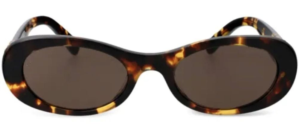 Miu Miu Eyewear 0MU06ZSVAU06B Oval Havana Sunglasses — Brown by Miu Miu Eyewear