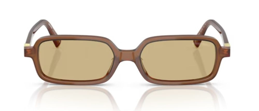 Miu Miu Eyewear MU11ZS Rectangle-Frame Sunglasses — Brown by Miu Miu Eyewear