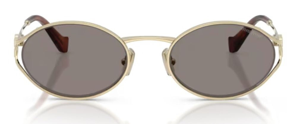 Miu Miu Eyewear MU52YS Oval Metal Sunglasses — Gold by Miu Miu Eyewear