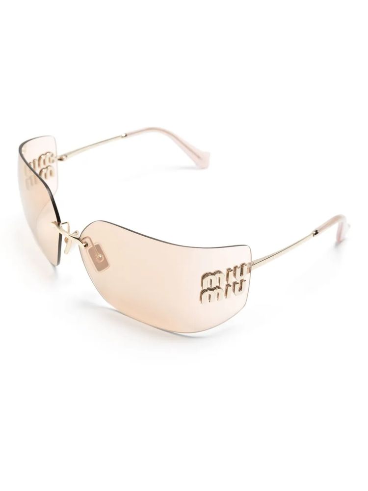 Miu Miu Eyewear MU54YS Rimless Square Sunglasses — Rose gold, view 2