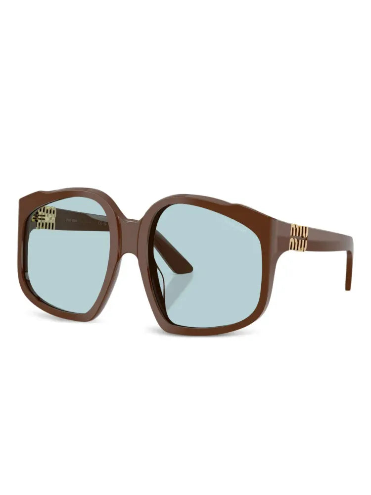 Miu Miu Eyewear MUA07S Oversized Square Frame Sunglasses — Brown, view 2