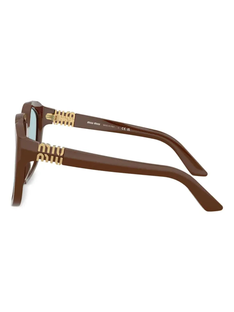 Miu Miu Eyewear MUA07S Oversized Square Frame Sunglasses — Brown, view 3