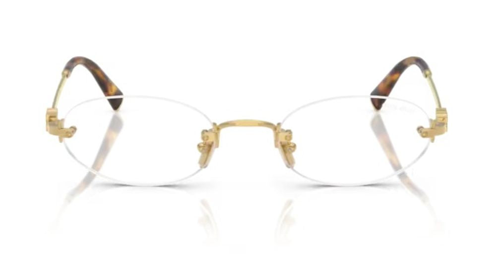 Miu Miu Eyewear MUA54S5AK08N Rimless Sunglasses — Gold by Miu Miu Eyewear