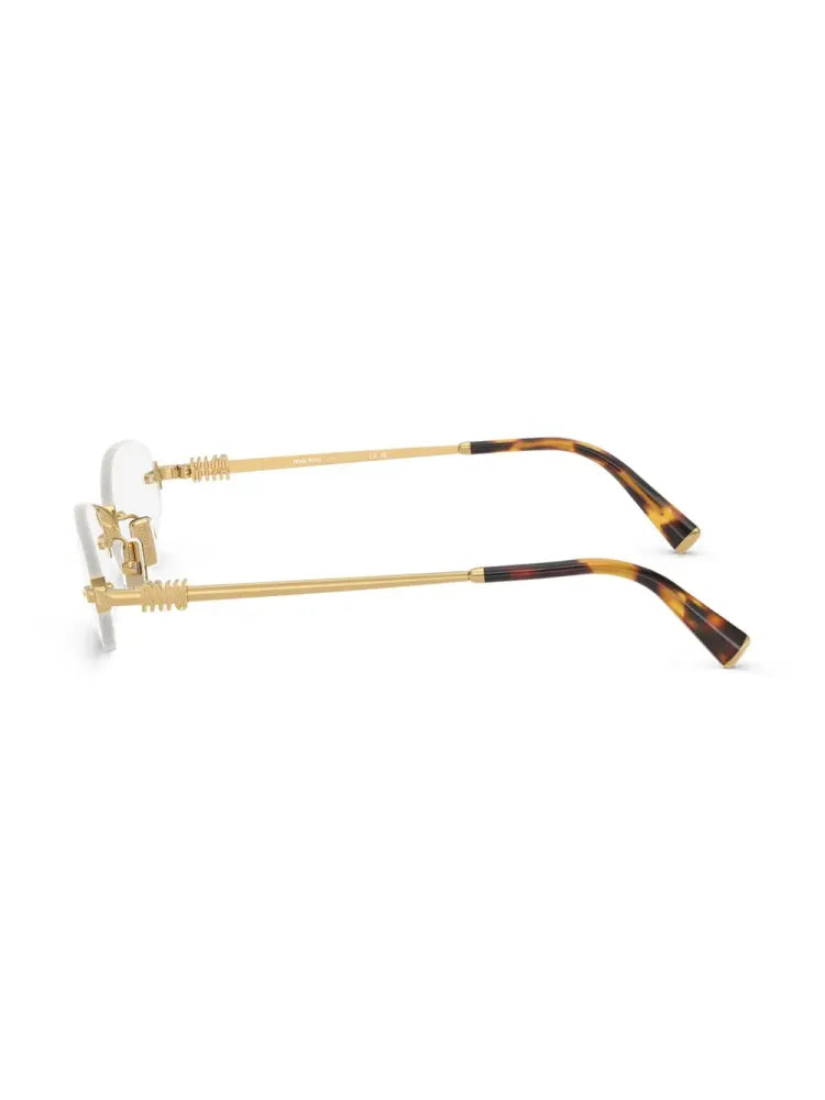Miu Miu Eyewear MUA54S5AK08N Rimless Sunglasses — Gold, view 3