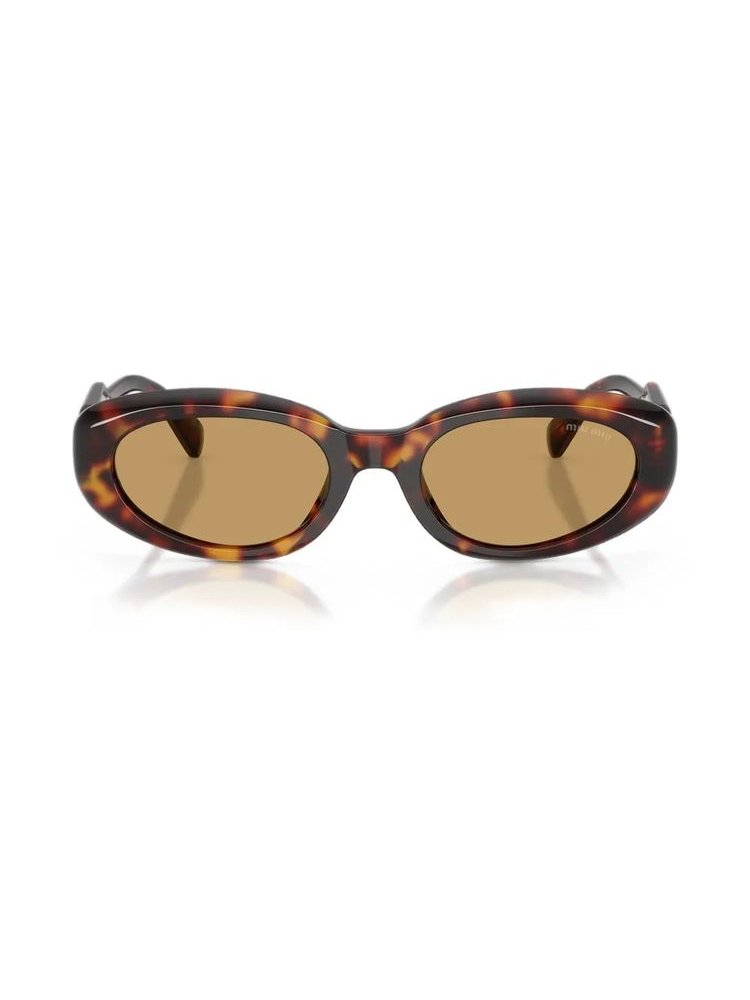 Miu Miu Eyewear MUC01S Tortoiseshell Oval Sunglasses by Miu Miu Eyewear