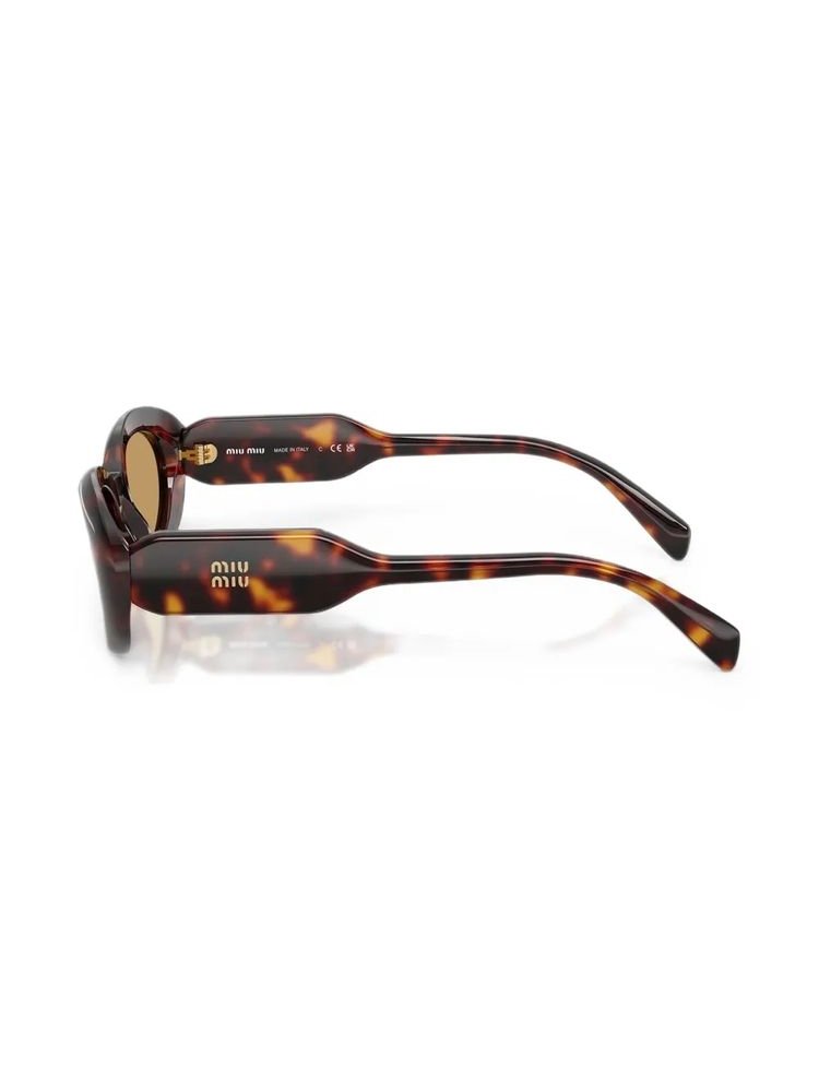 Miu Miu Eyewear MUC01S Tortoiseshell Oval Sunglasses, view 3