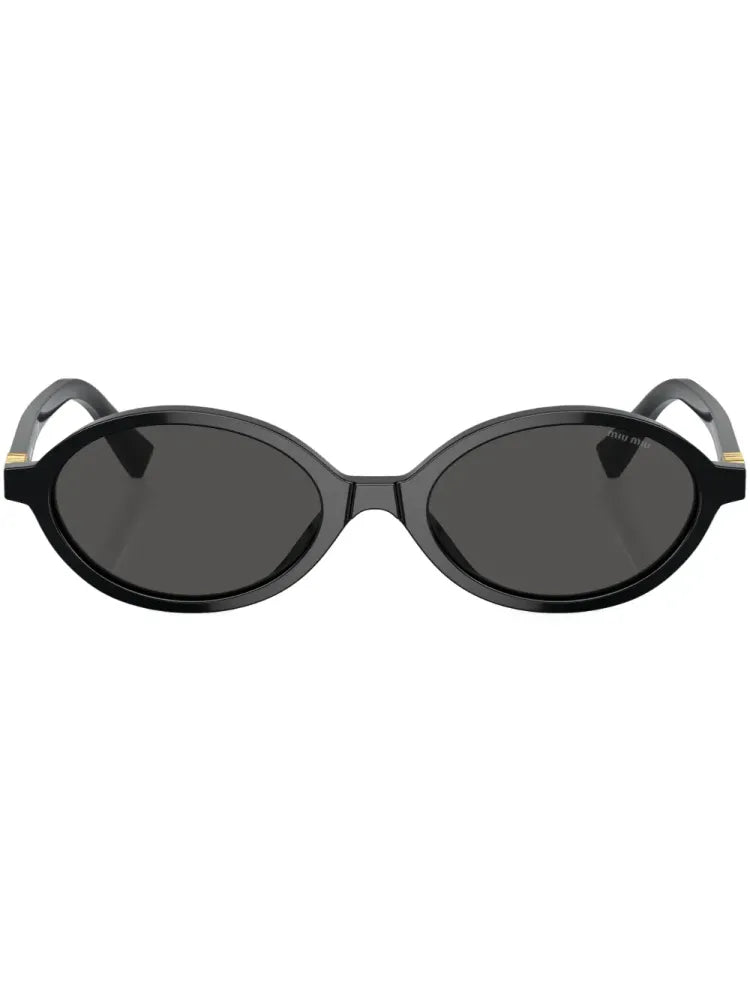 Miu Miu Eyewear SMU04Z1AB5S0 Oval Frame Sunglasses — Black by Miu Miu Eyewear