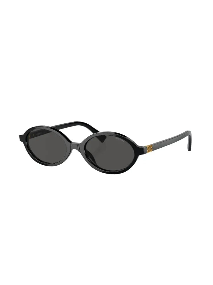 Miu Miu Eyewear SMU04Z1AB5S0 Oval Frame Sunglasses — Black, view 2