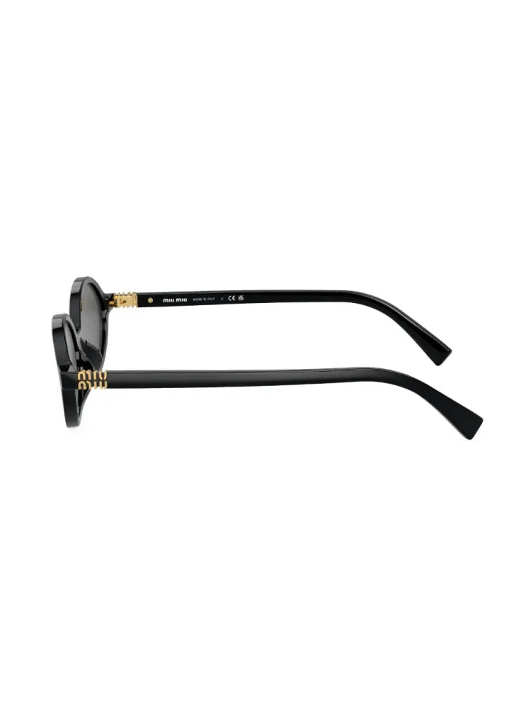Miu Miu Eyewear SMU04Z1AB5S0 Oval Frame Sunglasses — Black, view 3