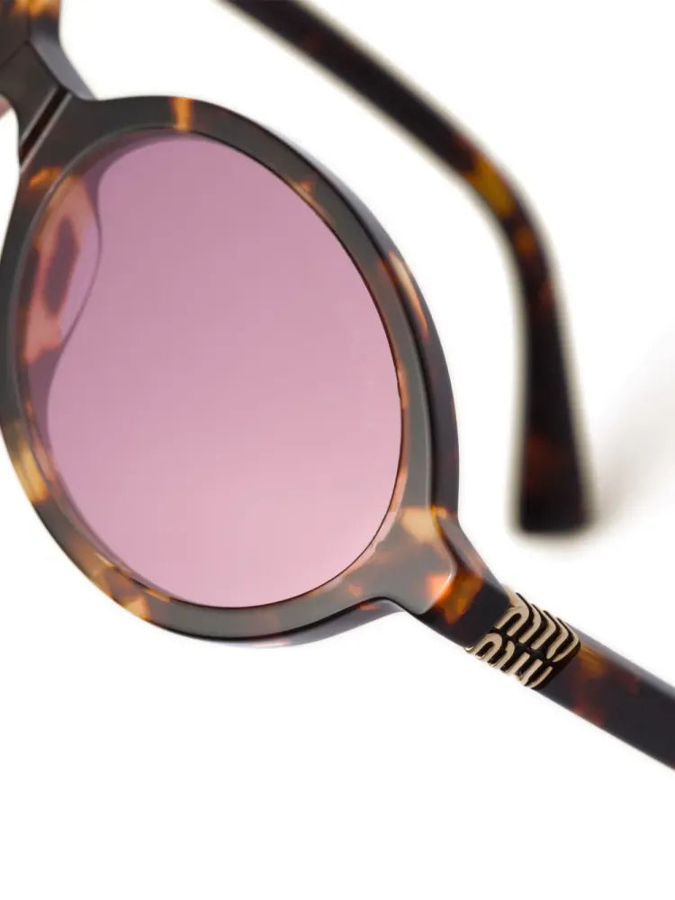 Miu Miu Eyewear SMU04ZC050EVAU Oval Frame Sunglasses — Pink, view 4