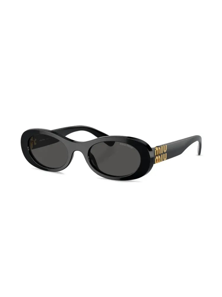 Miu Miu Eyewear SMU06Z1AB5S0 Oval Frame Sunglasses — Black by Miu Miu Eyewear