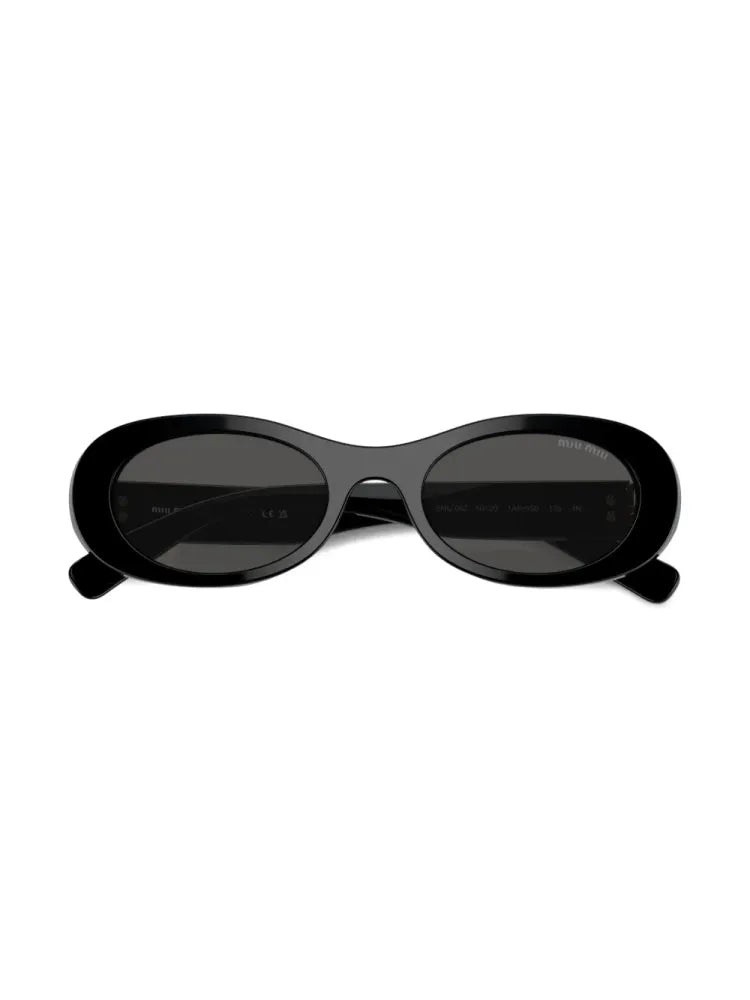 Miu Miu Eyewear SMU06Z1AB5S0 Oval Frame Sunglasses — Black, view 2