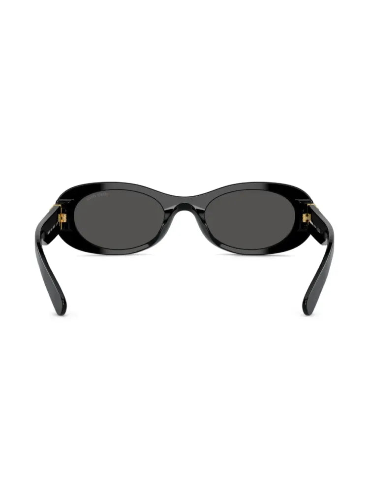 Miu Miu Eyewear SMU06Z1AB5S0 Oval Frame Sunglasses — Black, view 4