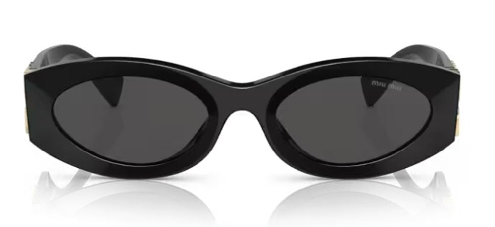 Miu Miu Eyewear SMU11WC054E1AB Oval Sunglasses — Black by Miu Miu Eyewear