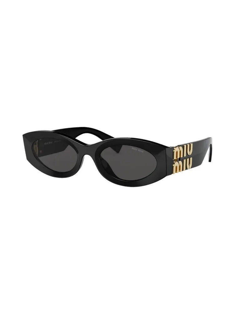 Miu Miu Eyewear SMU11WC054E1AB Oval Sunglasses — Black, view 2