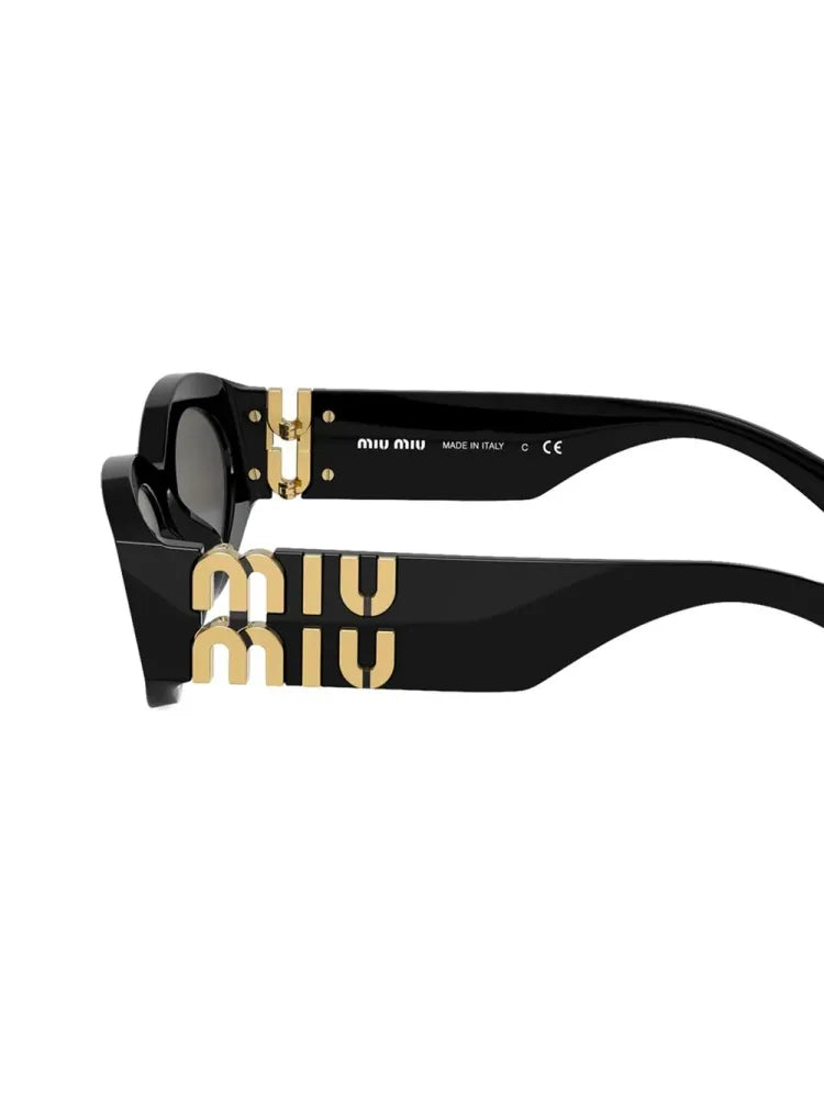 Miu Miu Eyewear SMU11WC054E1AB Oval Sunglasses — Black, view 3
