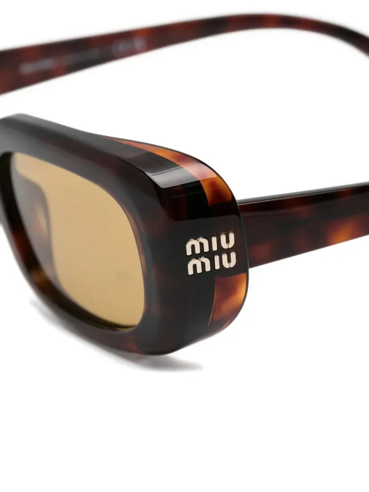 Miu Miu Eyewear SMUB13 Tortoiseshell Acetate Sunglasses — Brown, view 3
