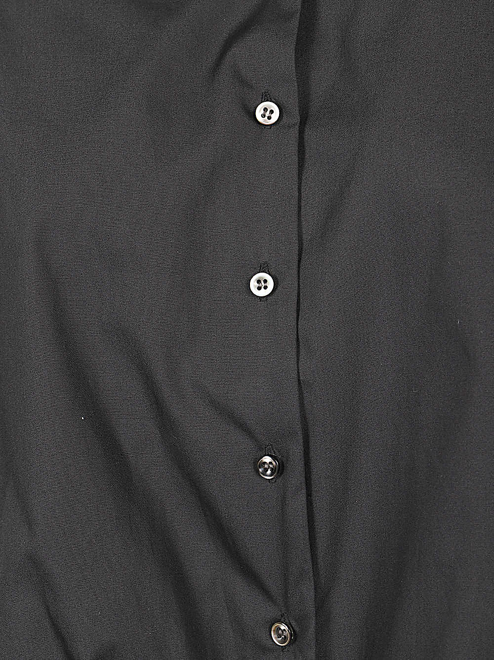 MIZUIRO Balloon-Sleeve Cotton Shirt — Black, view 3