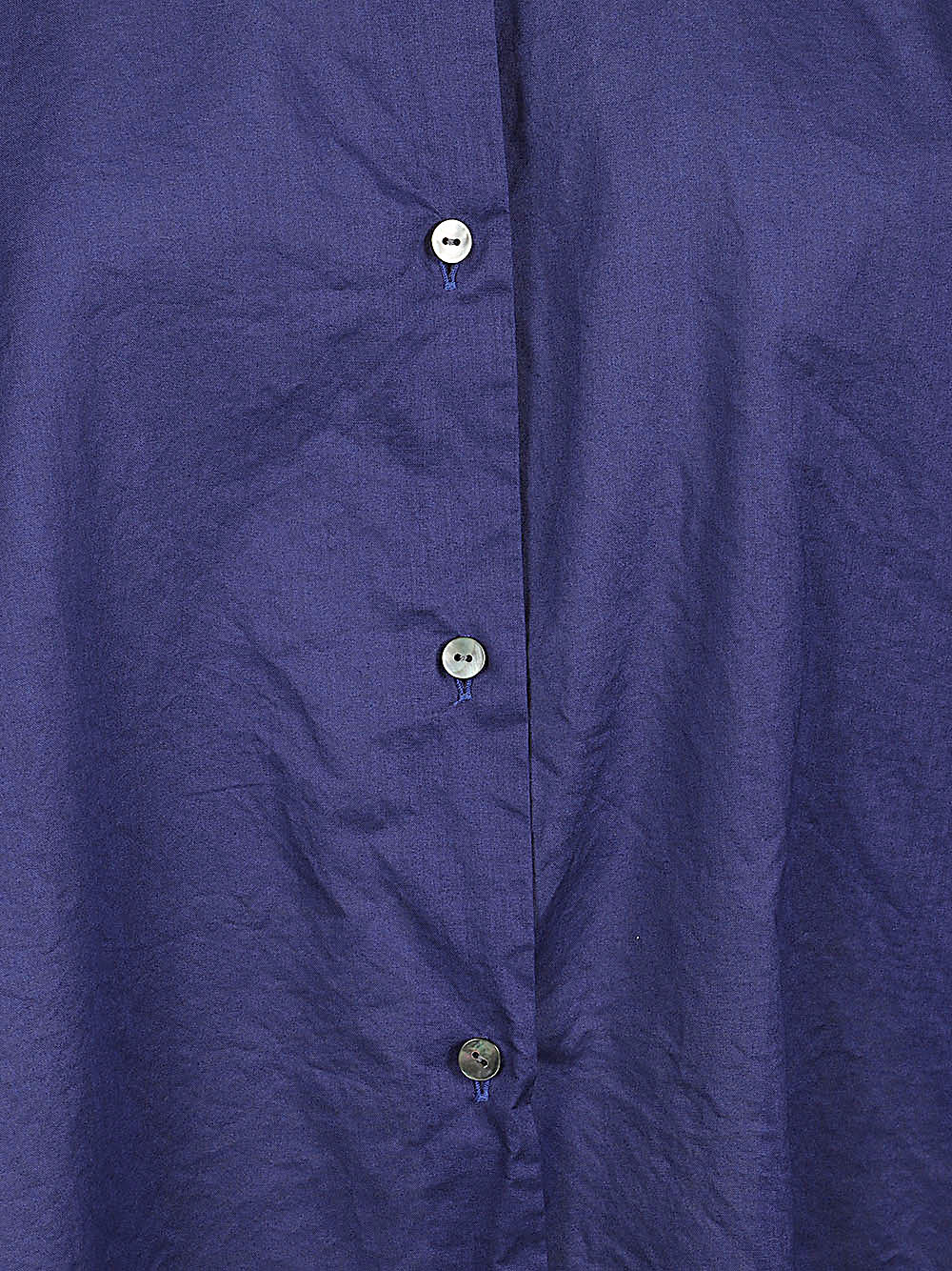 MIZUIRO Stand-Collar Cotton Shirt — Navy, view 3