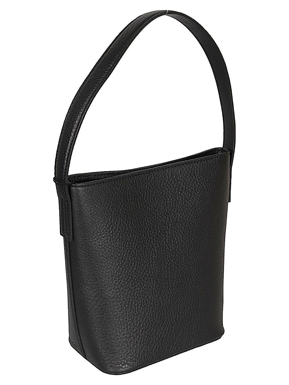 MIZUIRO Pebbled Leather Shoulder Bag — Black, view 2