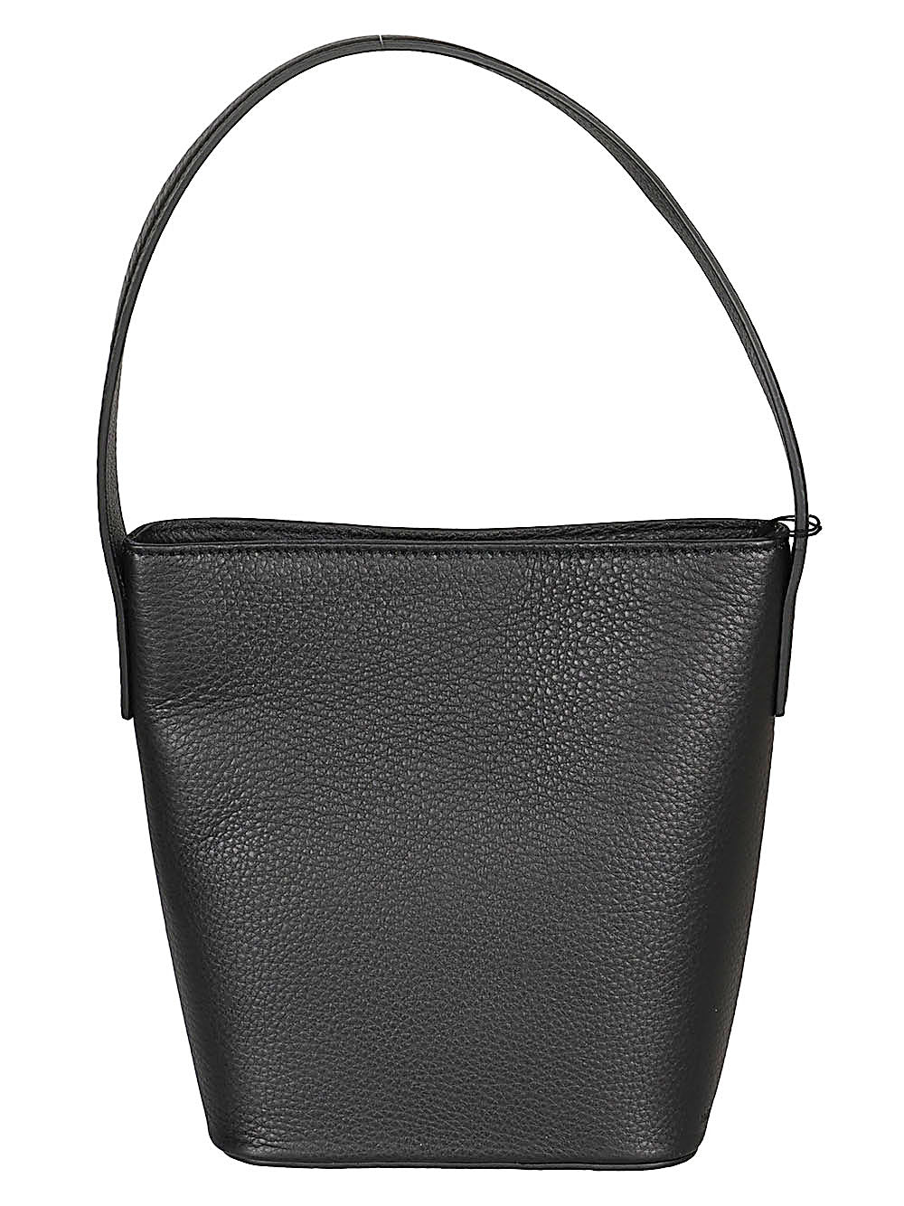 MIZUIRO Pebbled Leather Shoulder Bag — Black, view 3