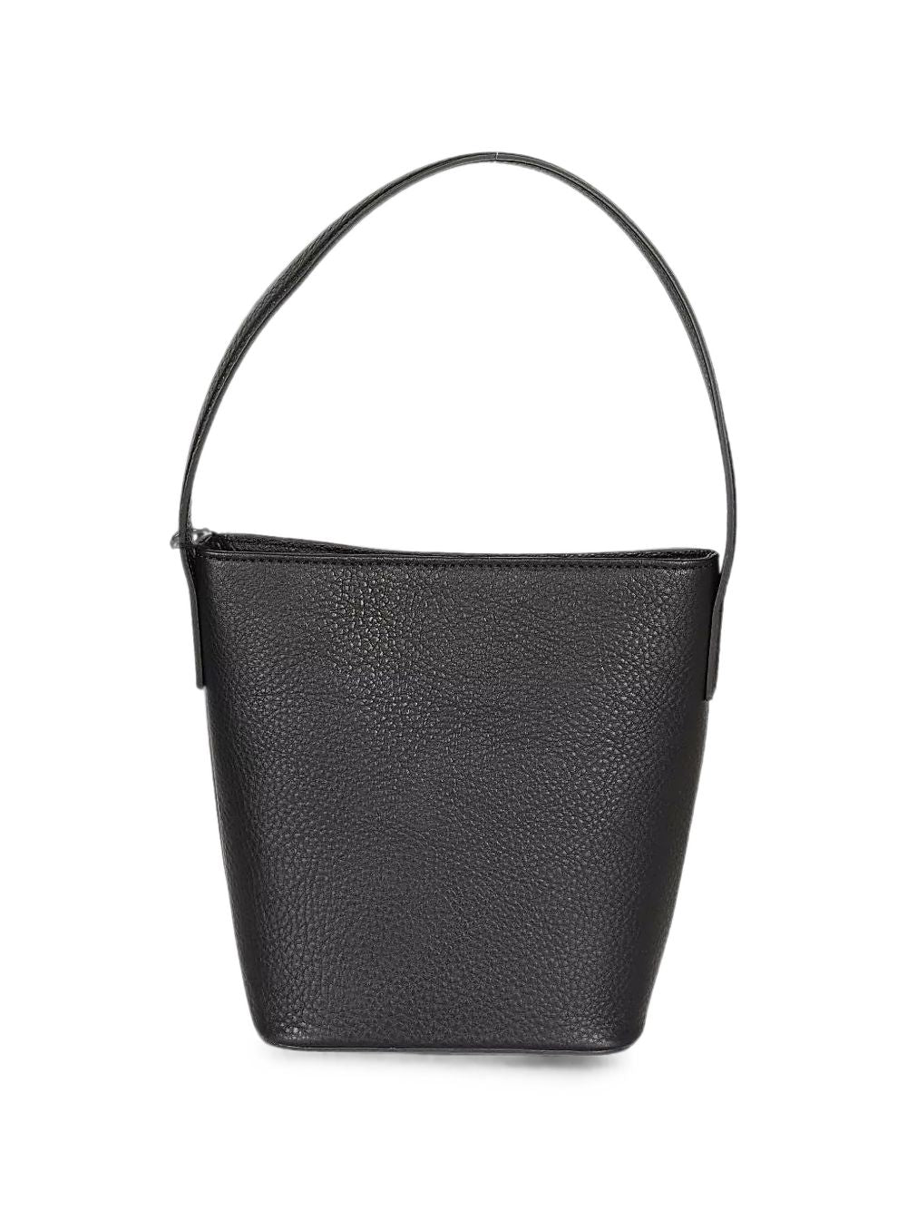 MIZUIRO Pebbled Leather Shoulder Bag — Black, view 4