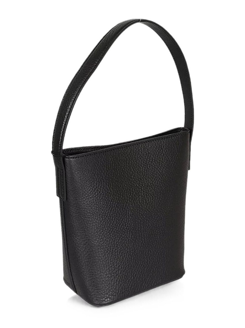 MIZUIRO Pebbled Leather Shoulder Bag — Black, view 5