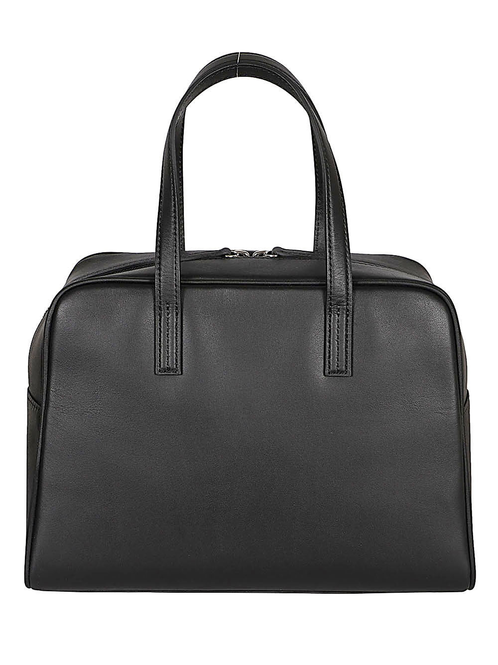 MIZUIRO Leather Boston Top Handle Bag — Black by MIZUIRO
