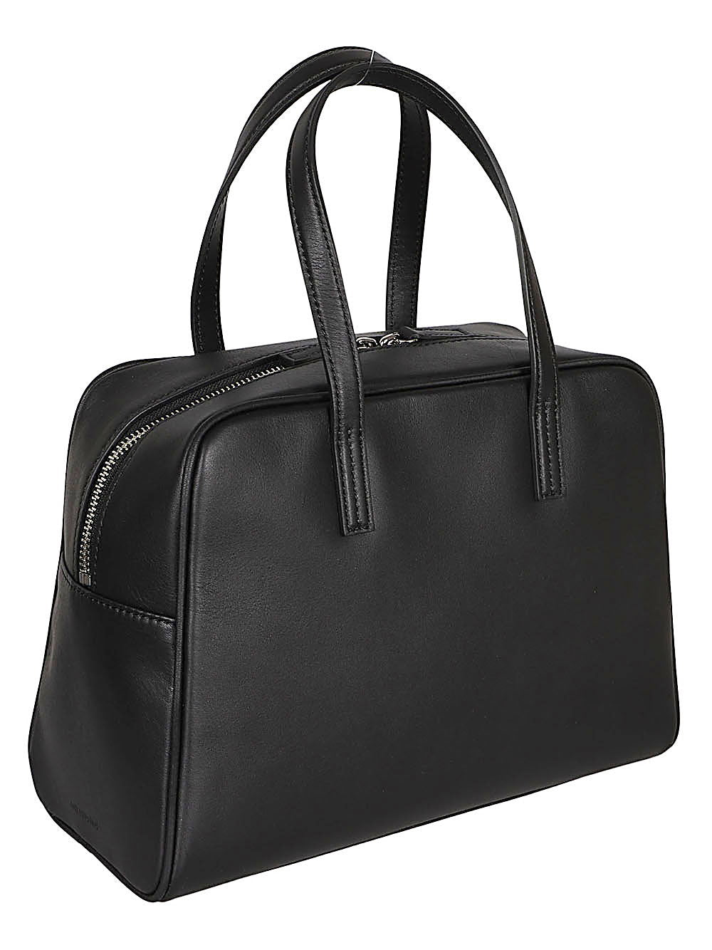 MIZUIRO Leather Boston Top Handle Bag — Black, view 2