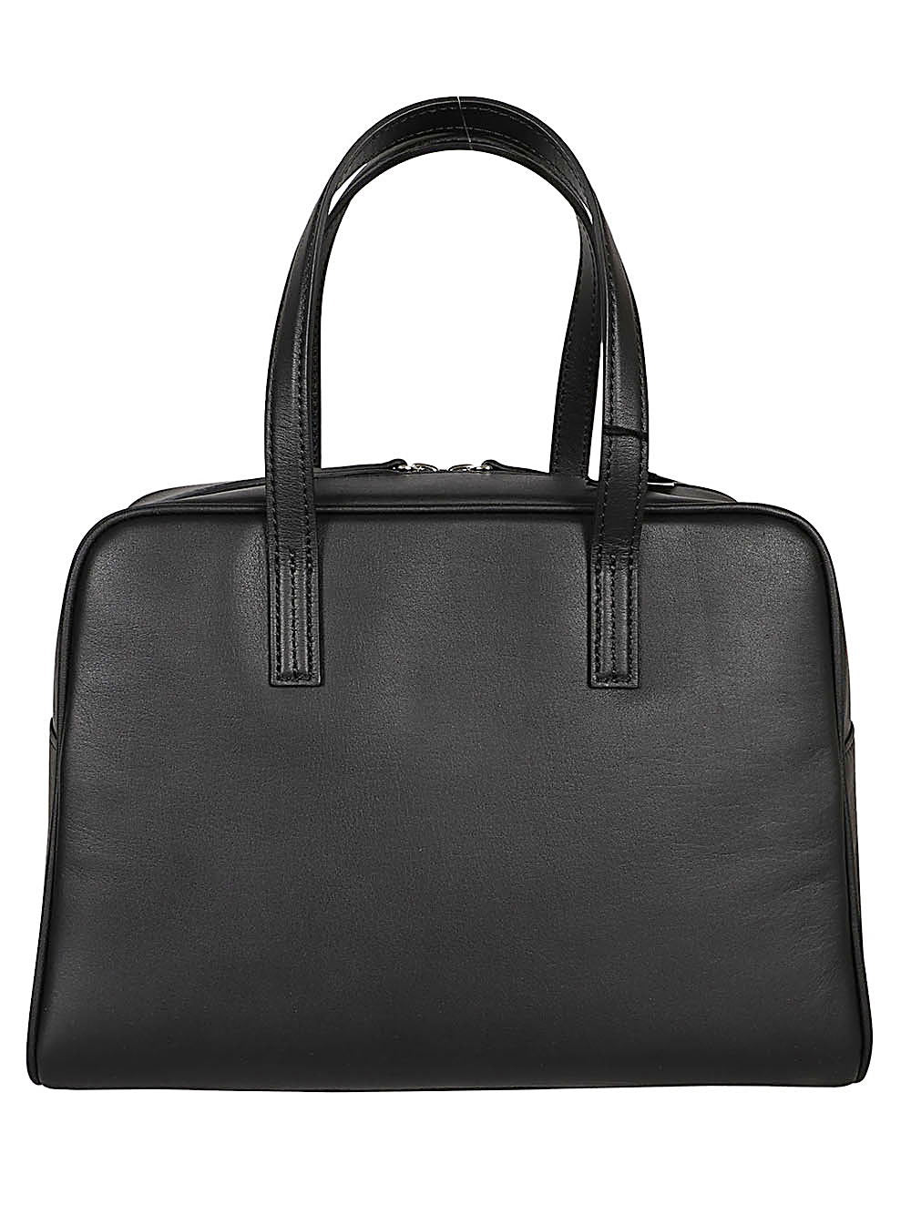MIZUIRO Leather Boston Top Handle Bag — Black, view 3