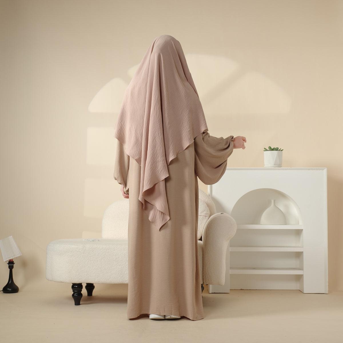 Elegant 2-Piece Crepe Abaya & Khimar Set (MK008) by Mariam's Collection